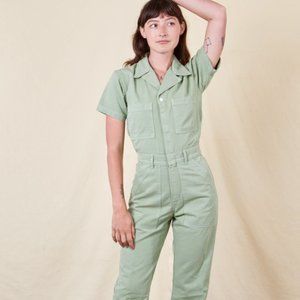 Big Bud Press Short Sleeve Jumpsuit - Sage Green (XS)